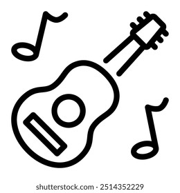 Dieses Gitarren-Icon eignet sich für Musik, Musikinstrument, Unterhaltung und Multimedia, etc.