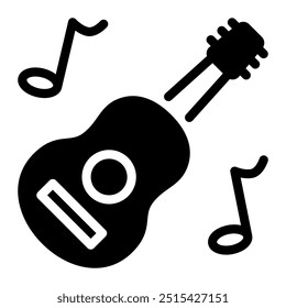 Dieses Gitarren-Icon eignet sich für Musik, Musikinstrument, Unterhaltung und Multimedia, etc.