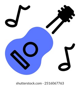 Dieses Gitarren-Icon eignet sich für Musik, Musikinstrument, Unterhaltung und Multimedia, etc.