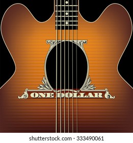  This guitar uses dollar parts for its sound hole
