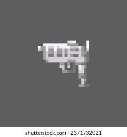 this is Gun icon in pixel art with simple color and black background ,this item good for presentations,stickers, icons, t shirt design,game asset,logo and your project.