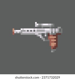 este es un icono de arma en píxeles con color sencillo y fondo negro, este artículo es bueno para presentaciones, pegatinas, iconos, diseño de camisetas, activos de juego, logotipo y su proyecto.