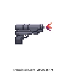 this is a gun icon in pixel art style with colorful color,this item good for presentations,stickers, icons, t shirt design,game asset,logo and project.