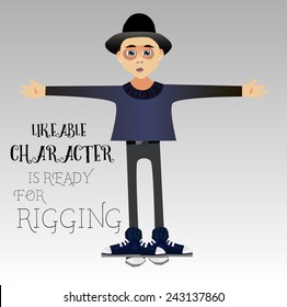 This Guy Is Ready For Rigging In Adobe After Effects. Animate Your Character!