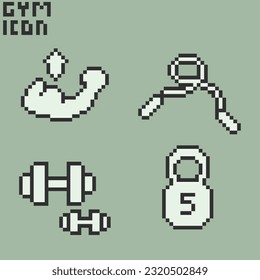 this is Gym and Sport icon use 1 bit style in pixel art with white color and green background ,this item good for presentations,stickers, icons, t shirt design,game asset,logo and your project.