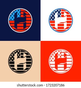 this is a H letter with american flag concept