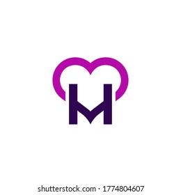 This is H logo with love concept