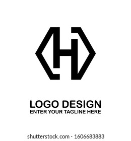 This H Logos Monogram Stock Vector (Royalty Free) 1606683883 | Shutterstock