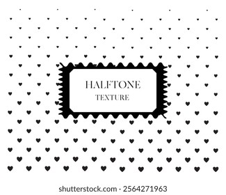 This is a halftone design featuring a pattern of Love shapes arranged in a gradient effect. The shapes are densely packed at the bottom of the design, gradually becoming more sparse and smaller