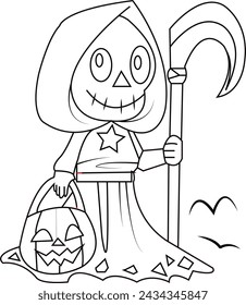 This is Halloween colouring book for kids.