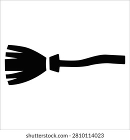 This halloween icon a stylized witch's broom offers versatile usage in graphic design and branding for seasonal promotions.