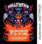 This is a Halloween poster, easy to edit to suit your event needs. The design has a spooky yet fun vibe.