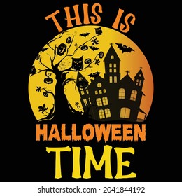 this is halloween time t-shirt design