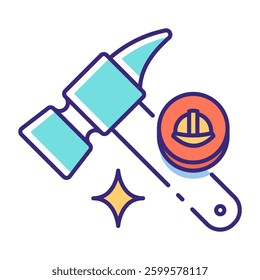 This Hammer icon is suitable for May Day, Labour Day, etc