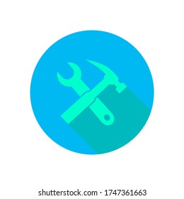 This is hammer and wrench vector icon logo