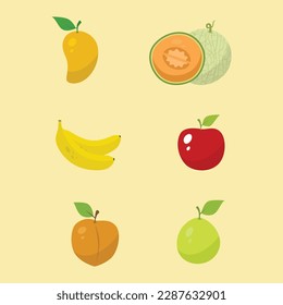 This is a hand drawn fruits collection in vector.