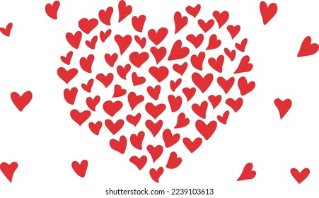 This is a hand drawn heart background with a big heart in the middle.