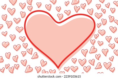 This is a hand drawn heart background with a big heart in the middle.