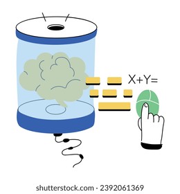 Ilustración de mano que muestra el concepto de entrenamiento cerebral