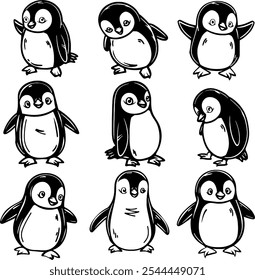 This is the hand drawn penguin outline.