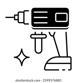 This Hand drill icon is suitable for May Day, Labour Day, etc
