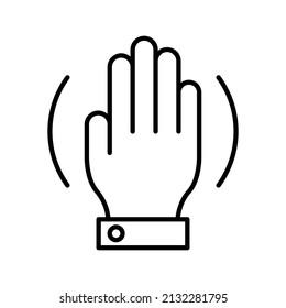 this is hand gesture icon using outline style