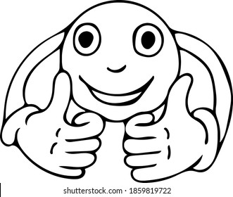 Este es un icono de mano con cara