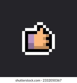this is hand icon in pixel art with simple color and black background this item good for presentations,stickers, icons, t shirt design,game asset,logo and your project.
