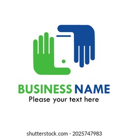 This is hand make cell phone logo template illustration