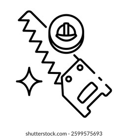 This Hand saw icon is suitable for May Day, Labour Day, etc