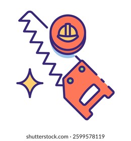 This Hand saw icon is suitable for May Day, Labour Day, etc