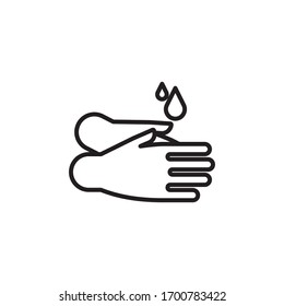 Este icono de lavado de manos está en estilo de línea disponible para descargar como EPS 10