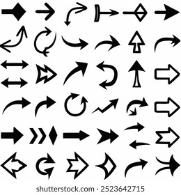 Este conjunto de Vectores de flecha dibujado a mano incluye diseños creativos y únicos para navegación, decoración y proyectos artísticos. Ideal para obras de arte digitales, ilustraciones y Elementos de Diseño gráfico.