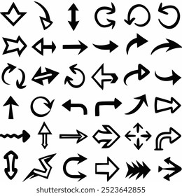 This hand-drawn arrow vector set includes creative and unique designs for navigation, decoration, and artistic projects. Ideal for digital artwork, illustrations, and graphic design elements.