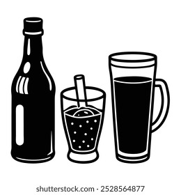 This hand-drawn beverage vector set includes coffee, tea, and drinks illustrations, perfect for cafes, menus, and creative projects looking for a vintage and artistic touch.