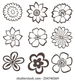 This hand-drawn flower vector set is perfect for any nature-inspired design project! The brightly colored blooms are printed on cotton fabric and can be used as a background or as part of a floral 