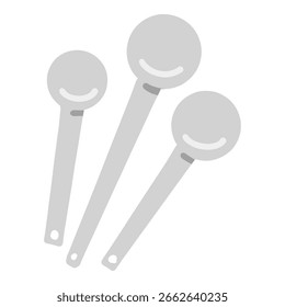 Esta es una ilustración dibujada a mano del juego de cucharas de medición.