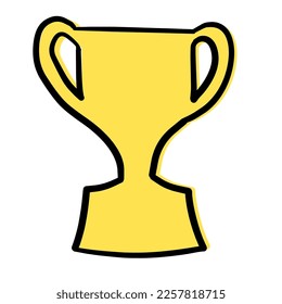 This is a hand-drawn illustration of a simple gold trophy.