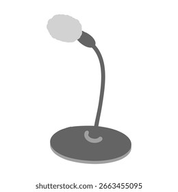 Esta es una ilustración dibujada a mano del micrófono de mesa.