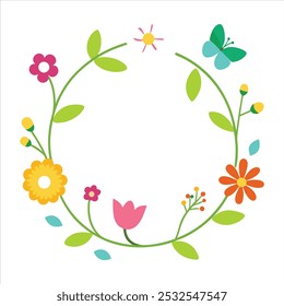  This hand-drawn spring border background design features delicate floral and nature elements, perfect for adding a fresh, seasonal touch to your digital projects and creative designs.