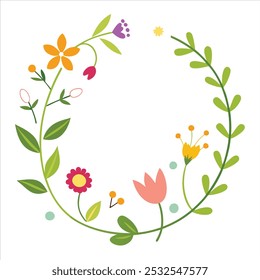  This hand-drawn spring border background design features delicate floral and nature elements, perfect for adding a fresh, seasonal touch to your digital projects and creative designs.