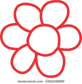  This hand-drawn vector illustration features a striking flower with a bold red outline, perfect for adding a touch of natural elegance to your design projects.