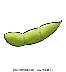 This hand-drawn vector illustration features fresh and simple edamame.Perfect for izakaya menus, summer food ads, or beer-themed promotions with a relaxed and casual style.