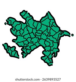 This hand-drawn vector map of Azerbaijan features a soft,clear design ideal for business documents,educational content,and international presentations.