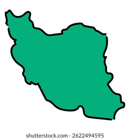 This hand-drawn vector map of Iran features a soft and clear design,ideal for business documents,educational content,and international presentations.