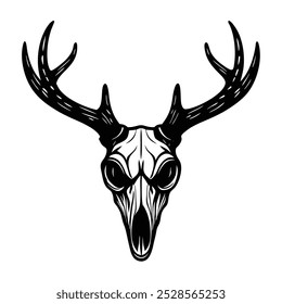  This hand-drawn vintage deer skull vector illustration offers intricate detail and rustic appeal. Ideal for tattoo designs, decor, or nature-inspired digital projects.