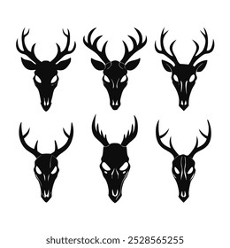  This hand-drawn vintage deer skull vector illustration offers intricate detail and rustic appeal. Ideal for tattoo designs, decor, or nature-inspired digital projects.