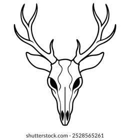  This hand-drawn vintage deer skull vector illustration offers intricate detail and rustic appeal. Ideal for tattoo designs, decor, or nature-inspired digital projects.