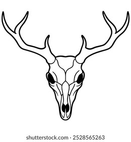  This hand-drawn vintage deer skull vector illustration offers intricate detail and rustic appeal. Ideal for tattoo designs, decor, or nature-inspired digital projects.