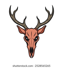  This hand-drawn vintage deer skull vector illustration offers intricate detail and rustic appeal. Ideal for tattoo designs, decor, or nature-inspired digital projects.